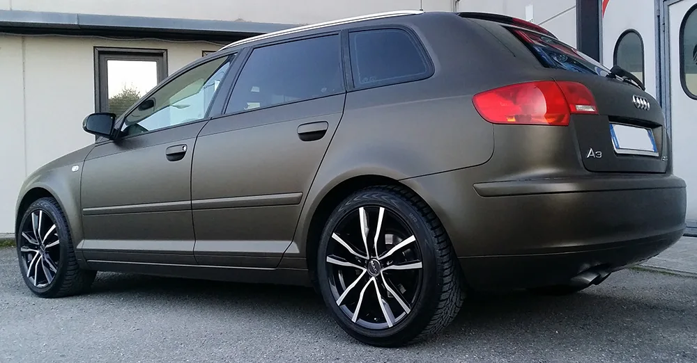 Audi A3 - Wrapping Auto "Brown Prestige" - Oscuramento Vetri