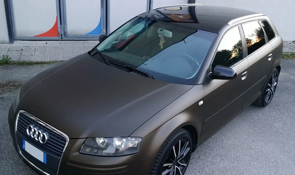Audi A3 - Wrapping Auto "Brown Prestige" - Oscuramento Vetri
