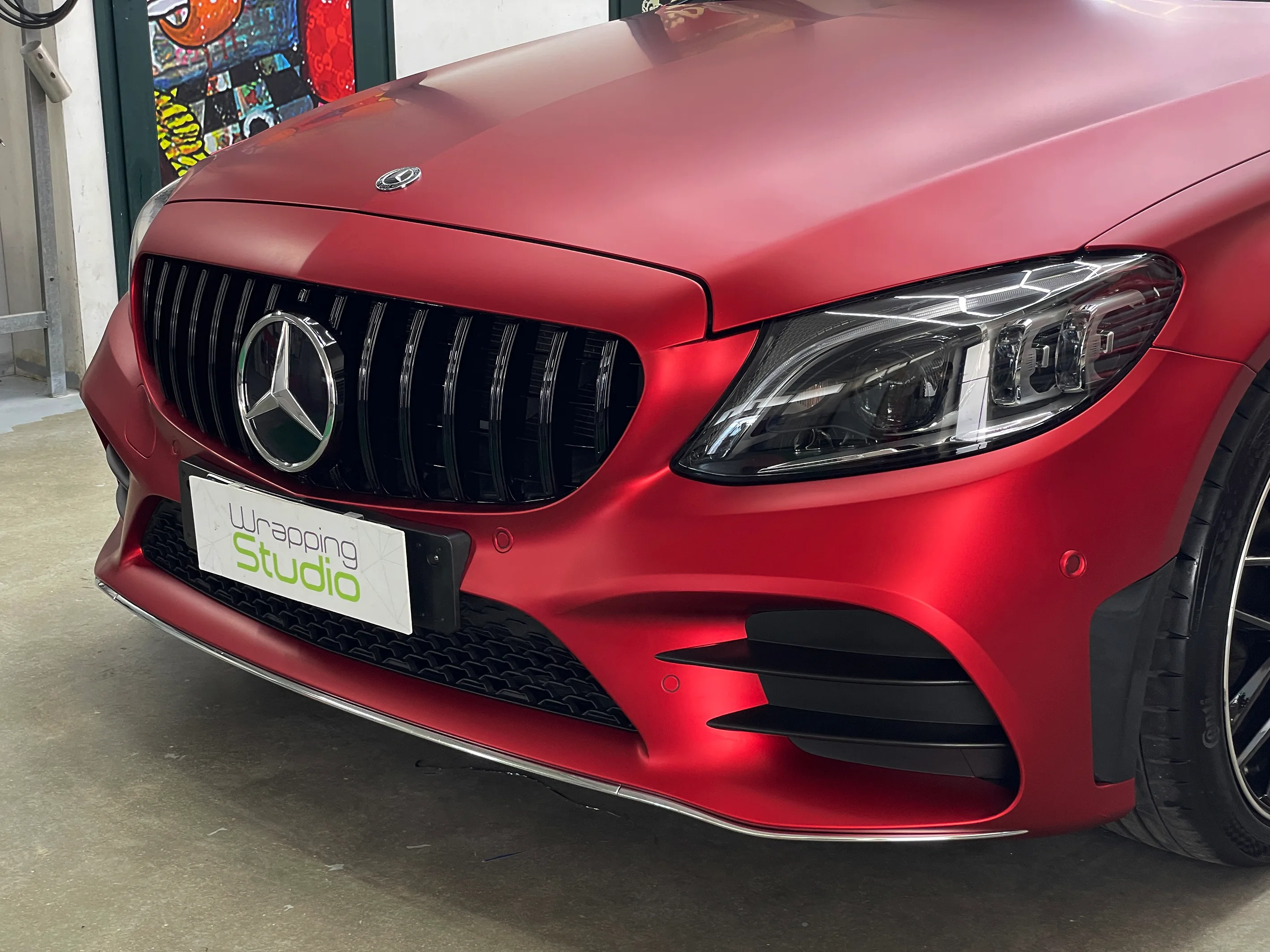 Mercedes Classe C | Wrapping Satin Candy Fire Red
