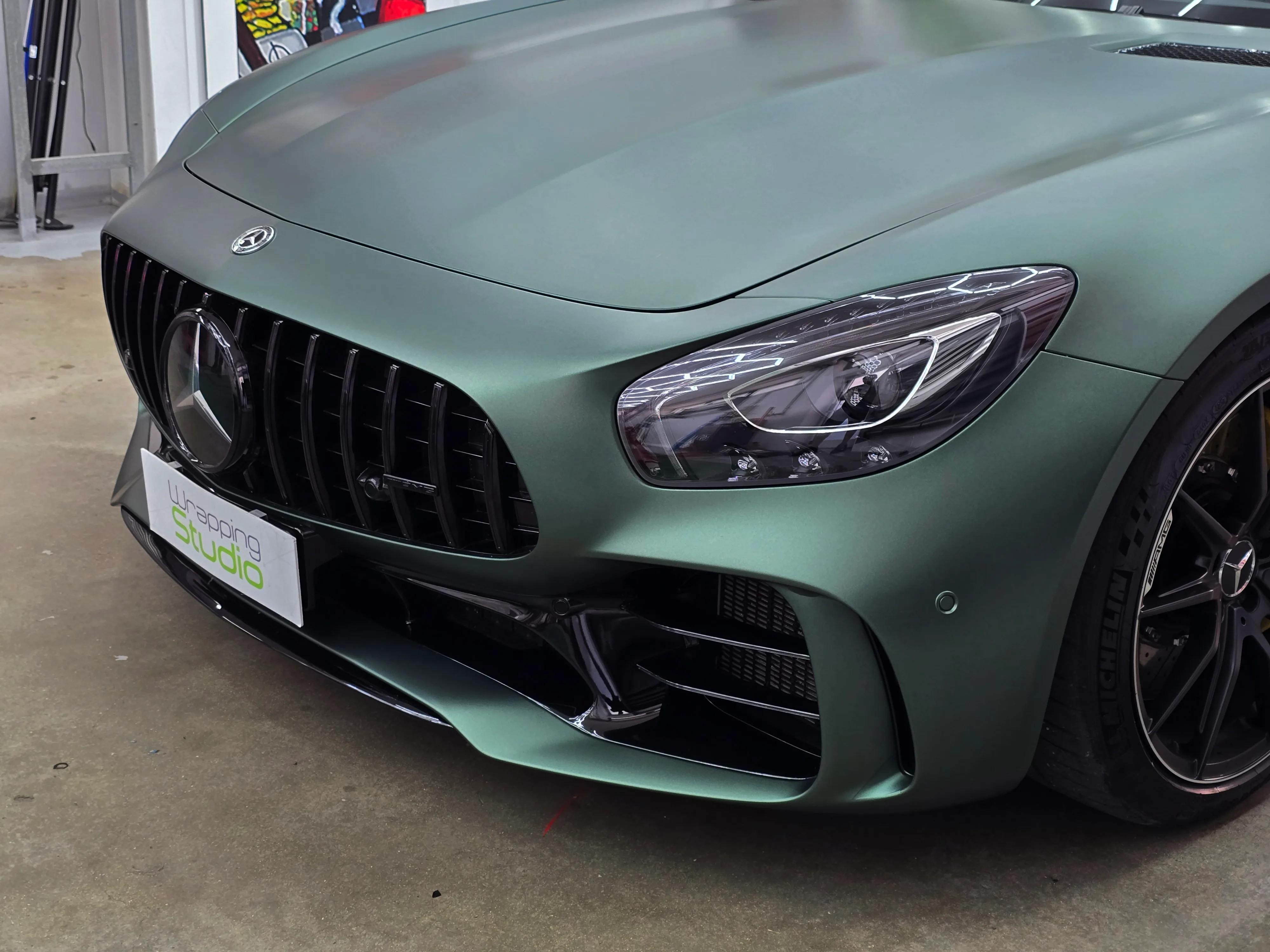 Mercedes GTR | Wrapping Matte Pine Green Metallic