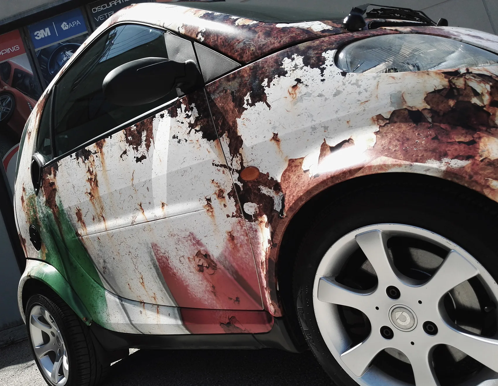 Mercedes Smart - Car Wrapping Effetto Italy Rust