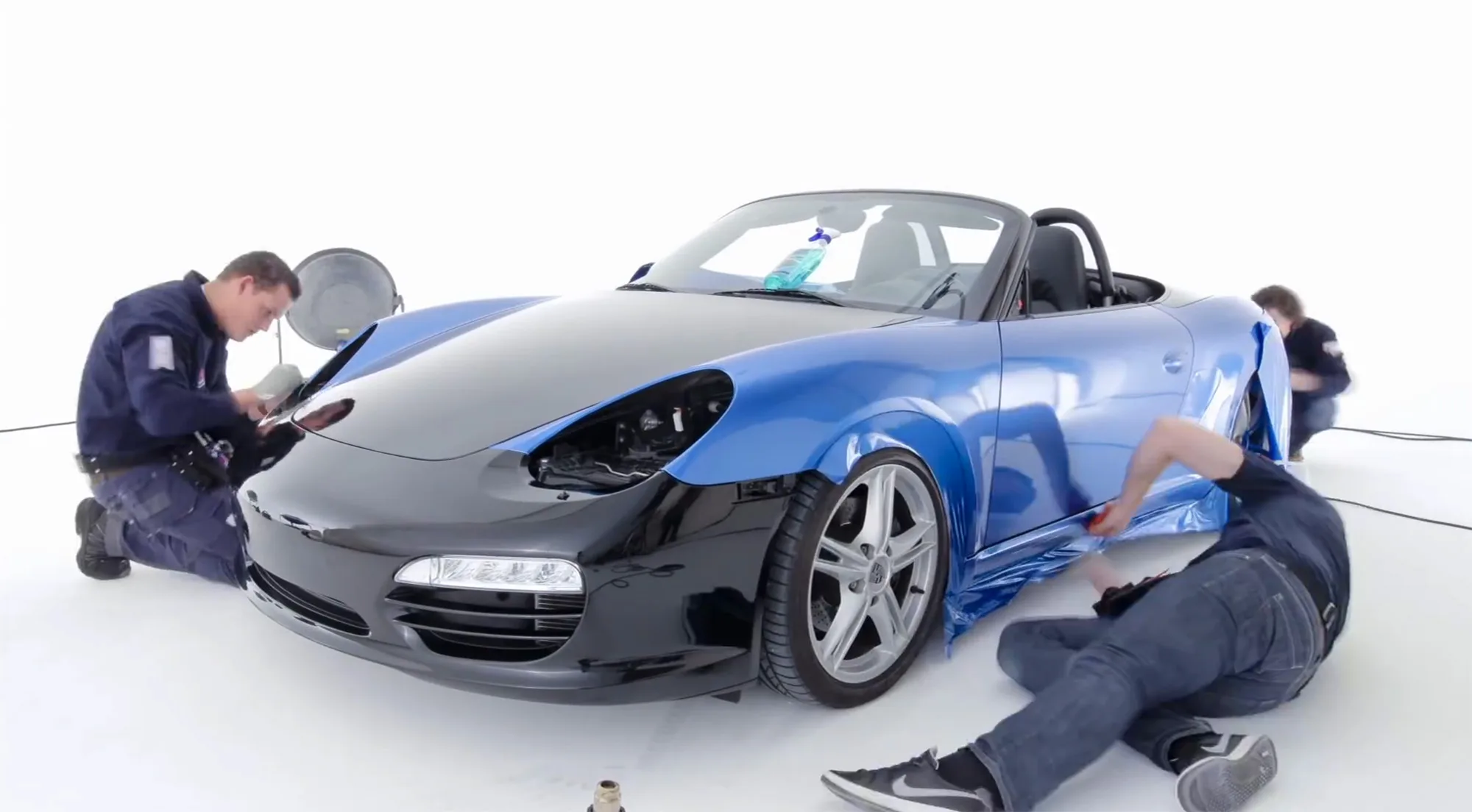 Porsche- Wrapping Auto "Gloss Bright Blue Metallic"